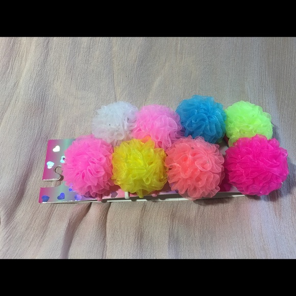New Set of 8 “PomPom” Girls Hair Elastic Ties💓 - Picture 3 of 4